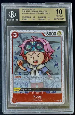 BGS 10 One Piece P-014 P Koby - Flag Foil - English - PRB01 - Graded - Image 1
