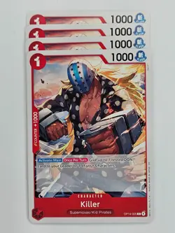 One Piece - 4x OP14-005 Killer - Common - Image 1
