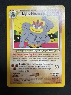 Light Machamp Neo Destiny Regular Pokemon Card Vintage WOTC 25/105 NM - Image 1