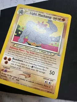Light Machamp Neo Destiny Regular Pokemon Card Vintage WOTC 25/105 NM - Image 3