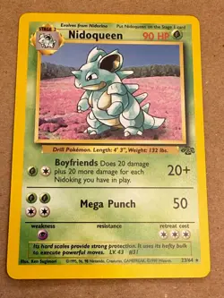 Nidoqueen 23/64 Jungle Unlimited Regular Pokemon Card NM - Image 1