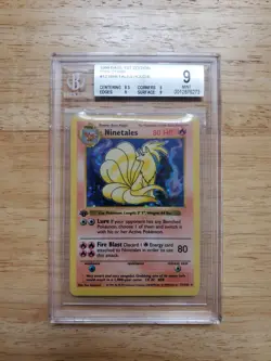 Pokemon BGS 9 MINT 1999 Ninetales 1st Edition Base Set Shadowless Holo Card - Image 1