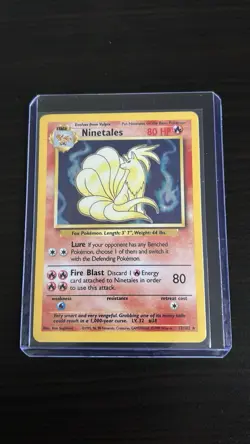 Pokemon TCG Ninetales Base Set Holo Unlimited Rare Card 12/102 1999 WOTC - Image 1