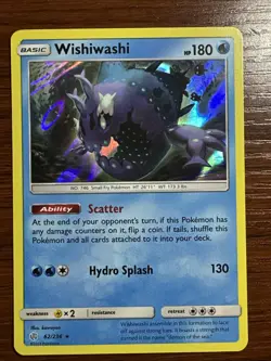 Wishiwashi Rare Holo Card SM Cosmic Eclipse 62/236 Pokemon TCG 2019 - Image 1