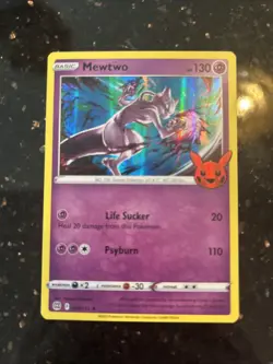 Pokemon TCG Mewtwo Holo Rare Card Trick or Trade Halloween 056/172 - Image 1
