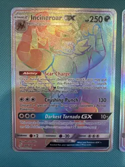 Pokemon Card Secret Rainbow Rare LOT Incineroar & Alolan Persian GX 188 257 - Image 2