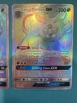 Pokemon Card Secret Rainbow Rare LOT Incineroar & Alolan Persian GX 188 257 - Image 3