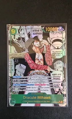 NM Dracule Mihawk Manga OP14-119 The Azure Sea's Seven ONE PIECE Card ENGLISH - Image 1