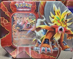 Pokemon Paradox Destinies 🔥 Gouging Fire EX Pokemon Tin - 5 Packs Cards SEALED - Image 1