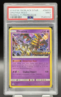 2018 Pokemon #SM151 Giratina Holo PRERELEASE Black Star Promo Lost Thunder PSA 9 - Image 1
