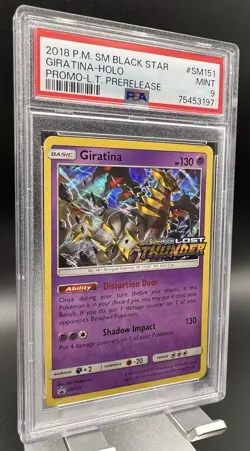 2018 Pokemon #SM151 Giratina Holo PRERELEASE Black Star Promo Lost Thunder PSA 9 - Image 3