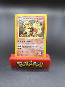 Blaine's Arcanine 1/132 Gym Challenge Holo Pokemon TCG HP-DMG - Image 1