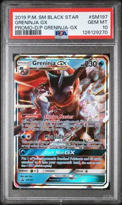 2019 POKEMON SM BLACK STAR PROMO #SM197 GRENINJA GX PSA 10 - Image 1