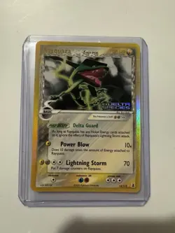 Pokemon EX Delta Species Reverse Holo Rayquaza 13/113 Stamped NICE! LP - Image 1