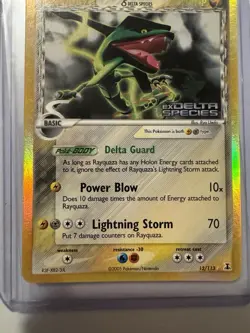 Pokemon EX Delta Species Reverse Holo Rayquaza 13/113 Stamped NICE! LP - Image 4