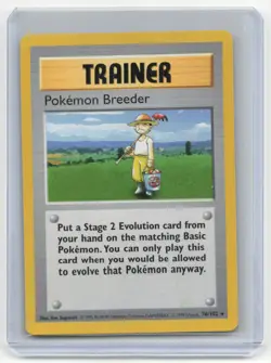 1999 Pokemon TCG Pokemon Breeder Base Set #76/102 Shadowless Lightly Played - Image 1