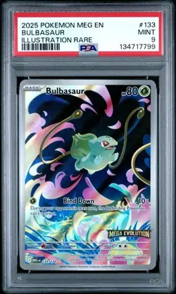 2025 Pokemon Mega Evolution - Bulbasaur Stamped Promo #133/132 PSA 9 - Image 1