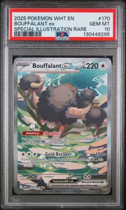 2025 POKEMON WHT EN-WHITE FLARE #170 BOUFFALANT ex SIR PSA 10 - Image 1