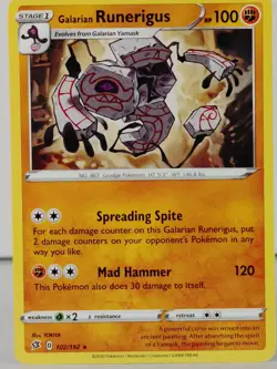 Galarian Runerigus - POKEMON - Rebel Clash - 102/192 - Rare - NM -C - Image 1