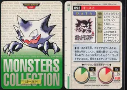 Haunter No. 093 Green Bandai Carddass Series 1-2 G 1996 Pokemon Japanese NM - Image 1