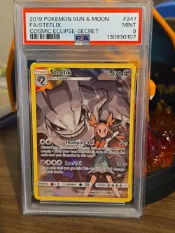 Pokemon TCG Steelix 247/236 Secret Rare Sun & Moon Cosmic Eclipse PSA 9 - Image 1
