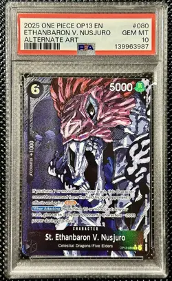 One Piece TCG St. Ethanbaron v. Nusjuro OP13-080 EN PSA 10 Carrying On His Will - Image 1
