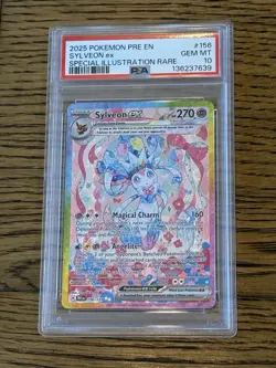 Pokemon TCG Prismatic Evolutions Sylveon EX Card #156 PSA 10 Gem Mint - Image 1