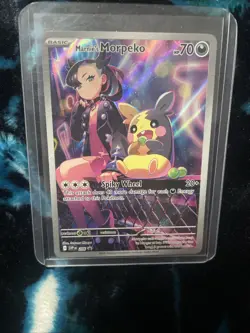 Marnies Morpeko Full Art Black Star Promo Card 206 NM Condition - Image 1
