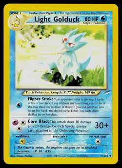 Pokemon Card - Light Golduck Neo Destiny 47/105 Uncommon - Image 1