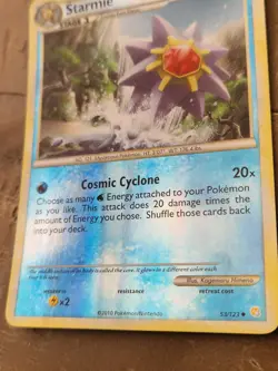 Pokemon Starmie TCG Reverse Holo Card 53/123 Heartgold Soulsilver NM HGSS - Image 2