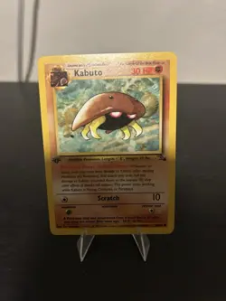 Pokemon TCG Kabuto Fossil 1st Edition 50/62 LP 1999 common card - Image 1