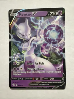 Mewtwo V 030/078 Pokemon GO Holo Pokemon Card TCG - Image 1