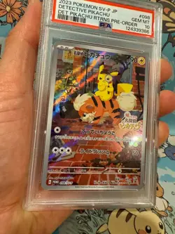 2023 POKEMON CARD TCG JPN SV-P PROMO 098/SV-P DETECTIVE PIKACHU PSA 10 - Image 2