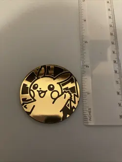 Pokemon Card TCG Pikachu 2” Jumbo Coin Golf Foil LP Gen 1 Kanto Rare Collectible - Image 1