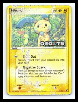 💥 Minun 41/107 EX Deoxys Stamped Pokemon Card Holo ( Rare ) Vintage 2005 - Image 1