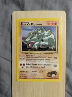 Pokemon Card Brock's Rhyhorn 22/132 WOTC Black Star Rare Gym Heroes NM Vintage - Image 2