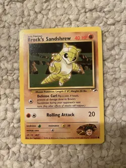 Brock’s Sandshrew 71/132 Gym Heroes Pokemon Card LP - Image 1