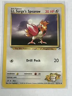 Lt. Surge's Spearow Gym Heroes 52/132 Pokemon Card - Image 1