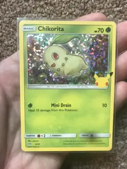 Chikorita 2/25 Holo Pokemon 25th Anniversary McDonald’s Promo Card 2021 - Image 1