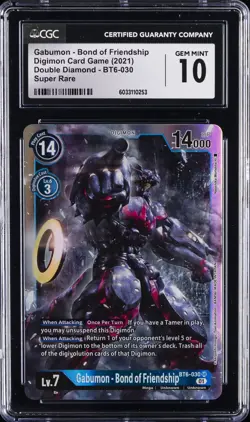 2021 DIGIMON CARD GAME #BT6-030 GABUMON - BOND OF FRIENDSHIP CGC 10 GEM MINT - Image 1