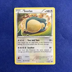 Snorlax 77/124 Fates Collide Regular Pokemon Card 2016 - NM - Image 1
