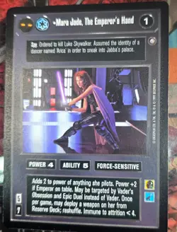 Star Wars CCG Mara Jade, The Emperor’s Hand Card Game Rare 1995 Mint - Image 4