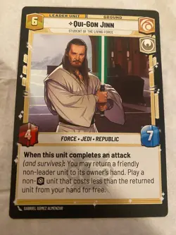 STAR WARS UNLIMITED Gift Box Promo Oversize QUI-GON JINN Card NM - Image 1