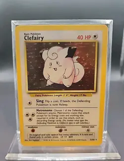 Clefairy Holo 5/102 Base Set Pokemon Card WOTC 1999 LP Vintage Rare TCG - Image 1