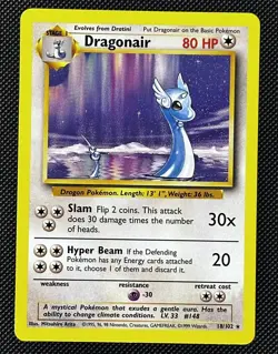 Dragonair 18/102 Rare Base Set Pokemon Card WOTC NM - Image 1