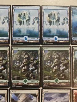 MTG Zendikar Rising NON FOIL Full Art Basic Land Set of 32 - Image 4