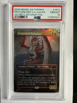 DRAGONLORD KOLAGHAN Secret Lair Foil Mythic PSA 10 Full Art - Image 1