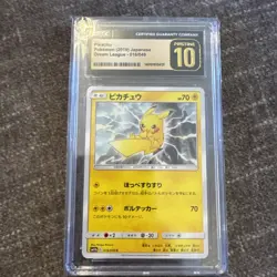 ⚡⚡ CGC 10 Pristine Pikachu 016/049 Sun & Moon Dream League 2019 Pokemon Card Jpn - Image 1