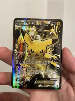 2016 Pokemon XY Black Star Promo Pikachu EX Red & Blue Collection #XY124 - Image 1
