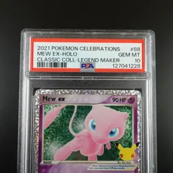 PSA 10 Mew ex 88 Pokemon Celebrations Classic Collection Holo Graded Card - Image 2